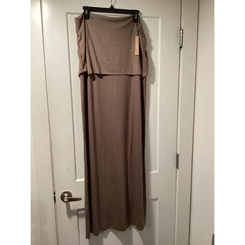 SKIMS Cloud Long Skirt Amethyst Brown Maxi Knit Skirt 3X SK-SKT-8415W